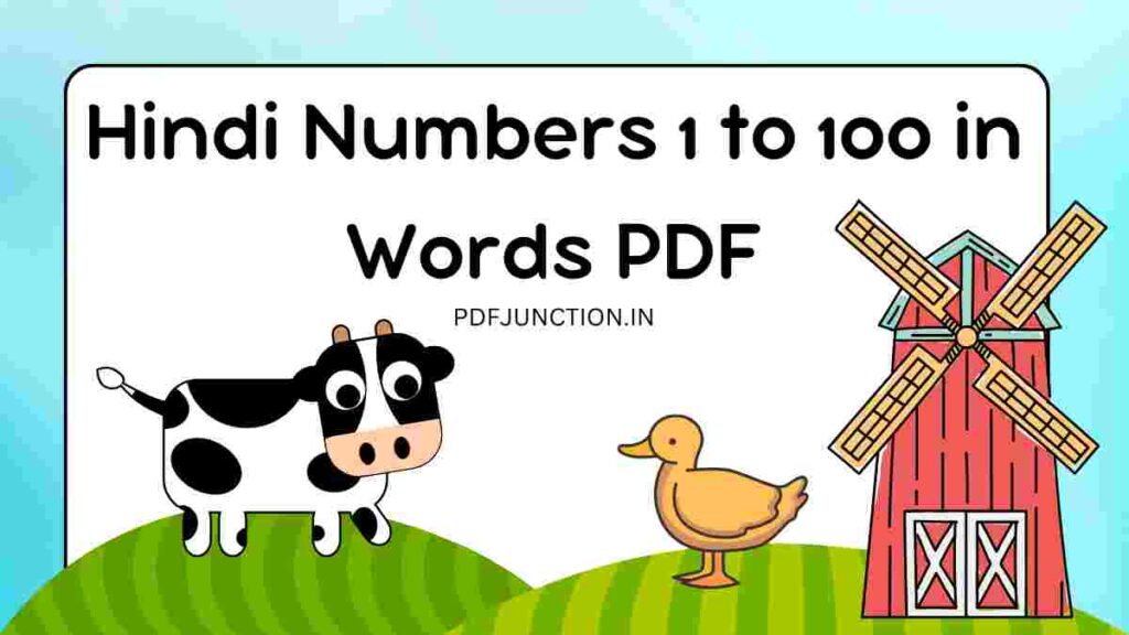 Hindi Numbers 1 to 100 in Words PDF