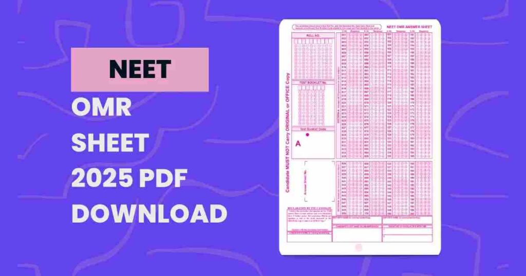 NEET OMR Sheet pdf